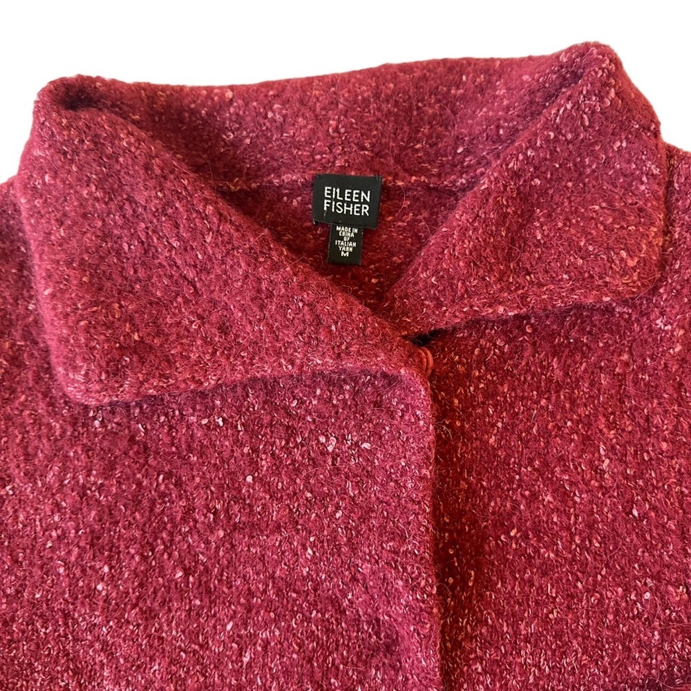 Eileen Fisher Button Front Cardigan Sweater Sz M Alpaca Wool Silk Nylon - Picture 4 of 15